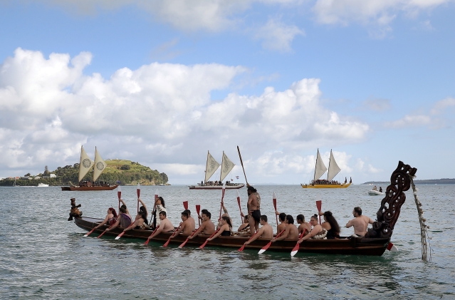 Waka on Auckland Harbour 