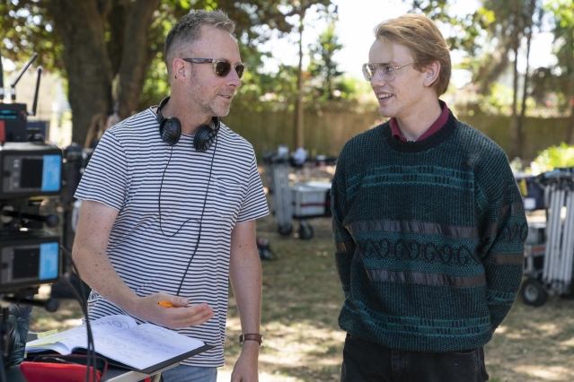 Black Hands (2020) Director David Stubbs, and actor Richard Crouchley (David Bain)  on set 