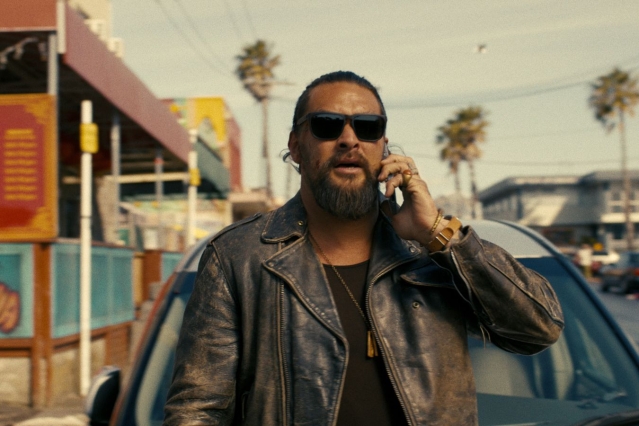 Wrecking Crew Car Scene Jason Momoa on a Phonecall